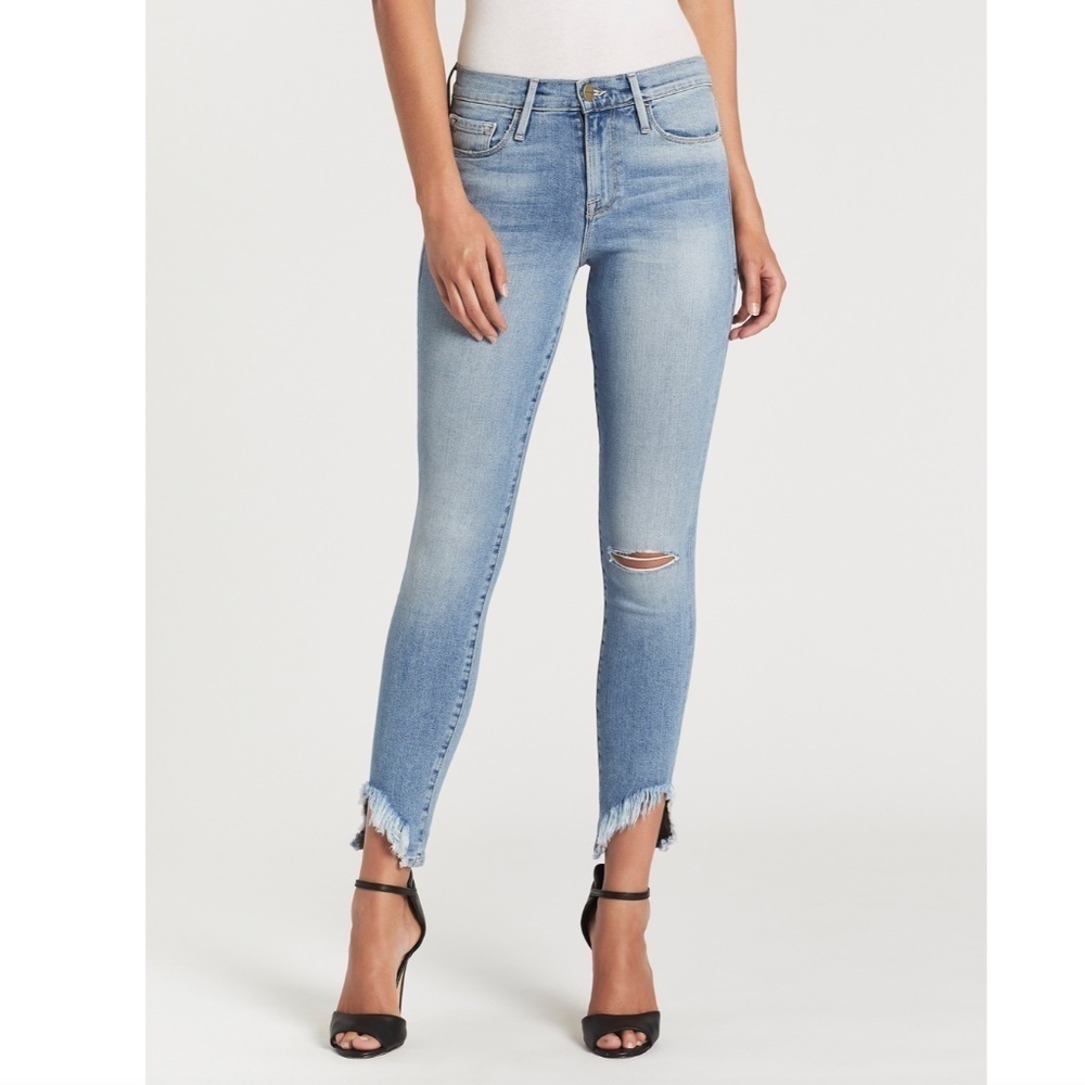 Frame DENIM Le Skinny De Jeanne Side Fray in Scampi - 24